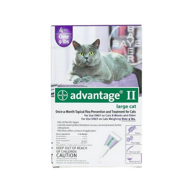 Advantage Flea Control for Cats and Kittens Over 9 lbs 4 Month Supply