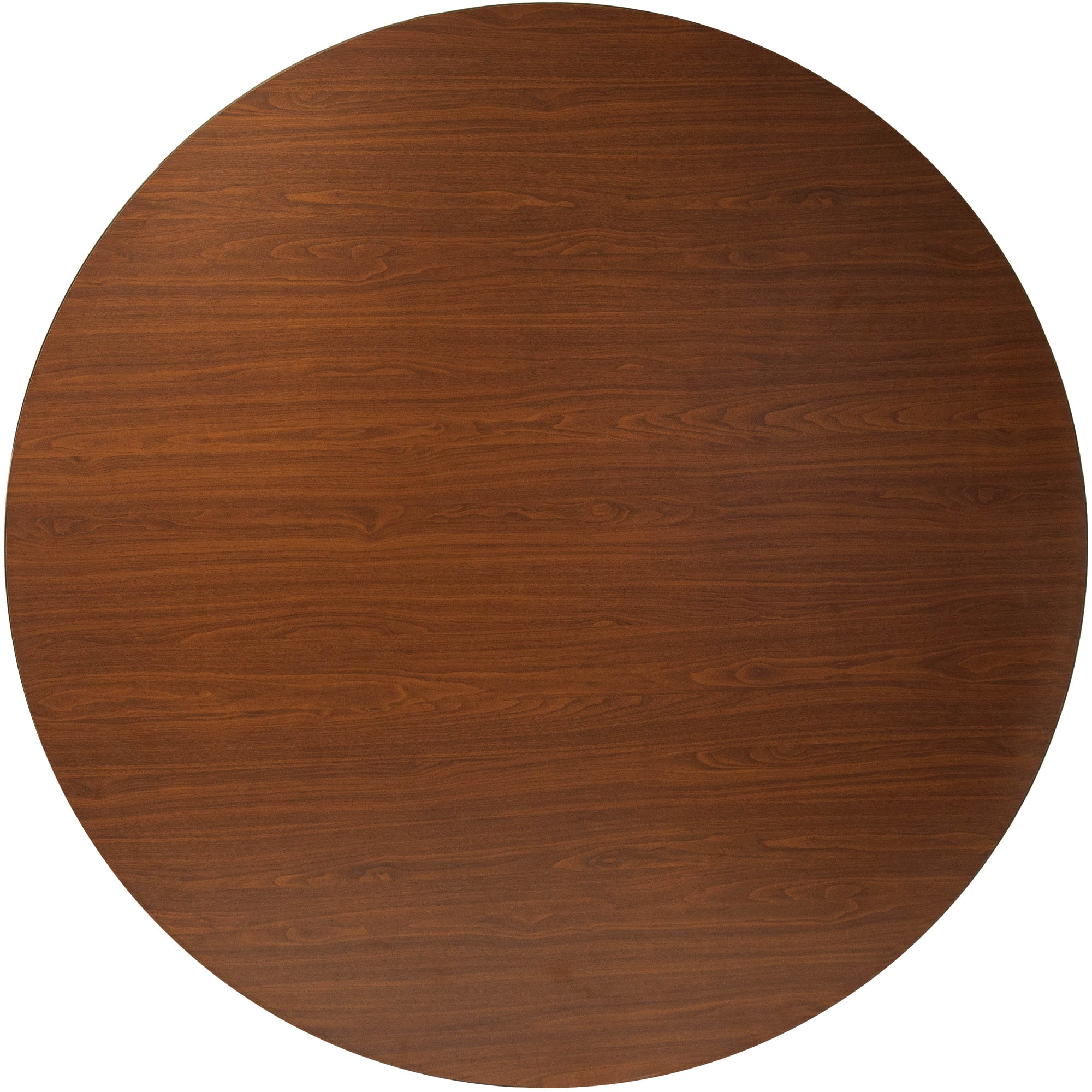 60'' Round Walnut Laminate Folding Banquet Table with Steel Legs