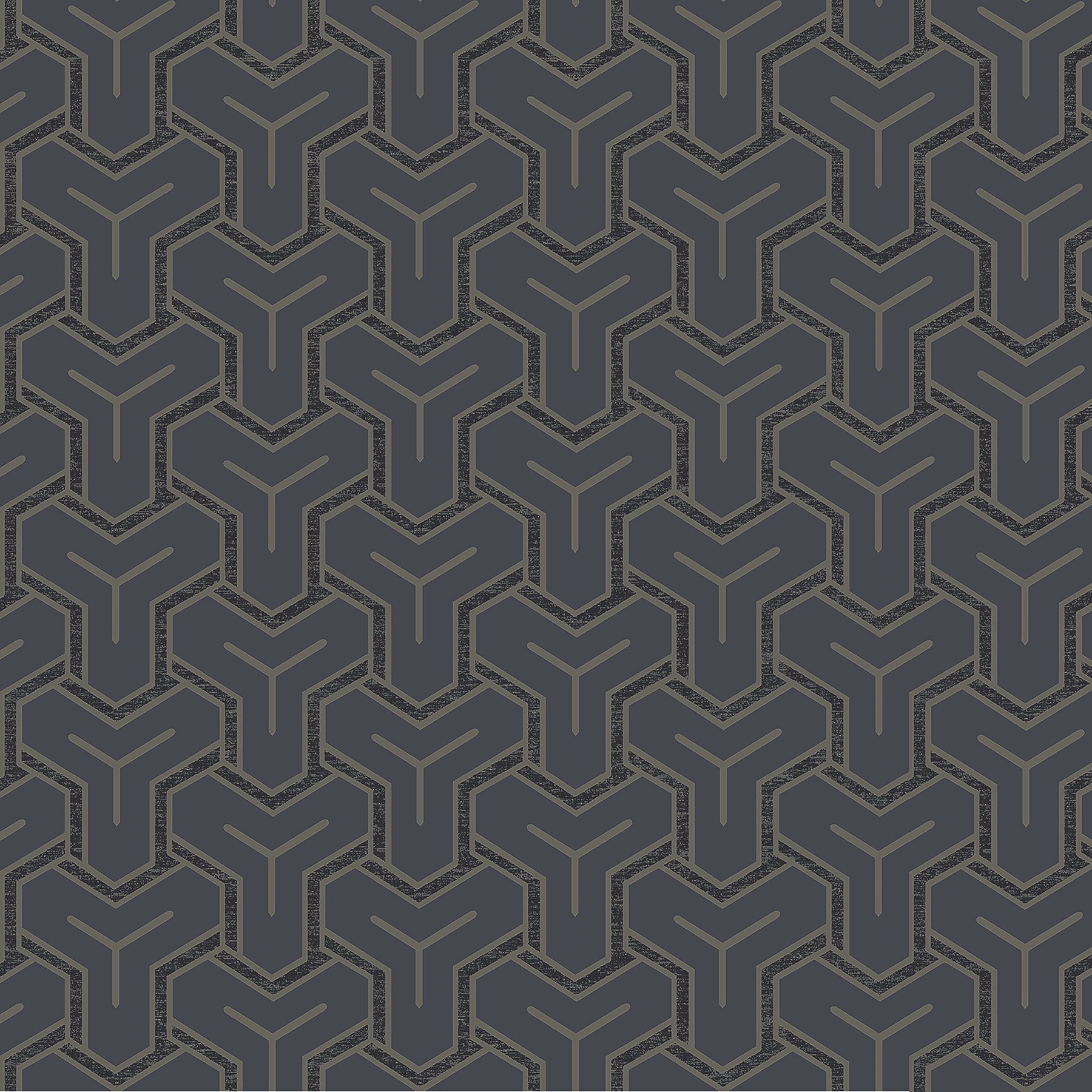 Gautier Blue Geometric 3D Non-Woven Wallpaper