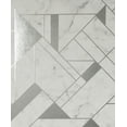 thumbnail image 1 of Advantage Gulliver Silver Marble Geometric Unpasted Vinyl Wallpaper, 20.5-in by 33-ft, 56.4 sq. ft., 1 of 3