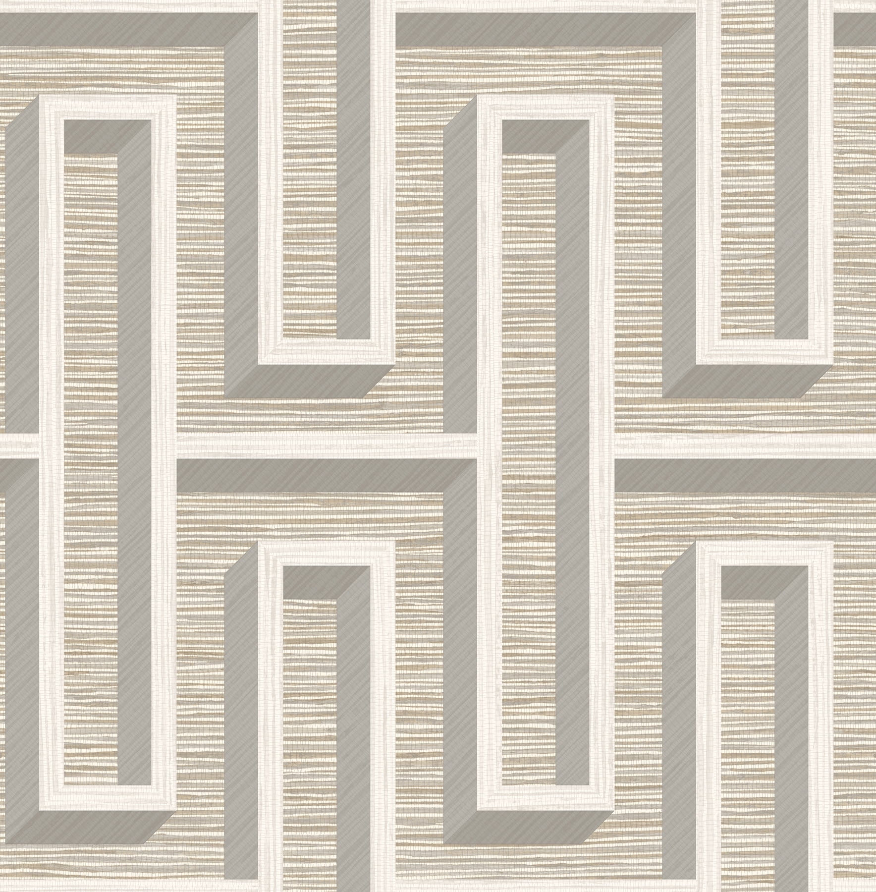 Advantage Henley Wheat Geometric Grasscloth Wallpaper