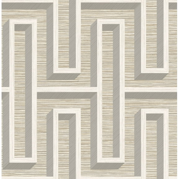 Advantage Henley Wheat Geometric Grasscloth Wallpaper