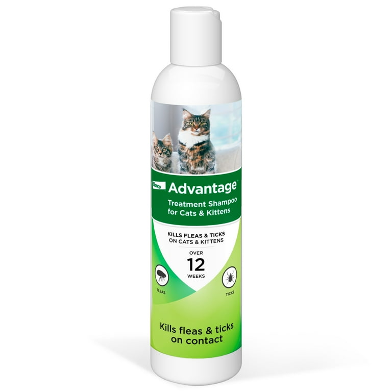 Advantage Cat Flea Tick Shampoo for Kittens Adult Cats Kills Fleas Ticks 8 oz. Walmart