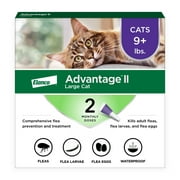 Advantage II Vet-Recommended Flea Prevention for Large Cats 9 lbs+, 2-Monthly Treatments