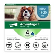 Advantage II Vet-Recommended Flea Prevention for Medium Dogs 11-20 lbs, 4-Monthly Treatments