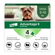 Advantage II Vet-Recommended Flea Prevention for Small Dogs 3-10 lbs, 4-Monthly Treatments