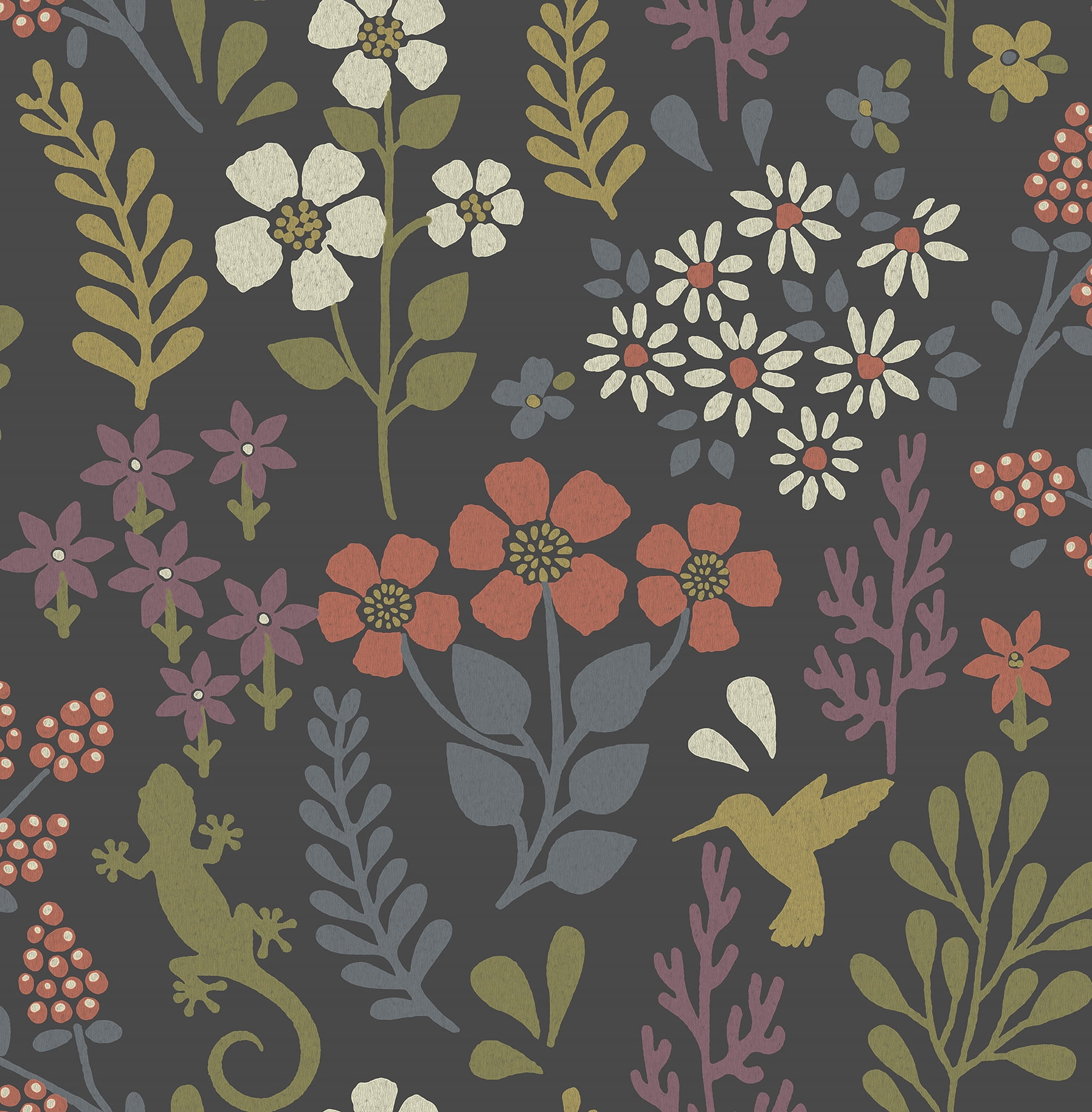 Advantage Karina Charcoal Meadow Wallpaper