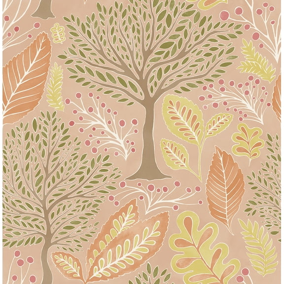 Advantage Kiah Blush Forest Wallpaper