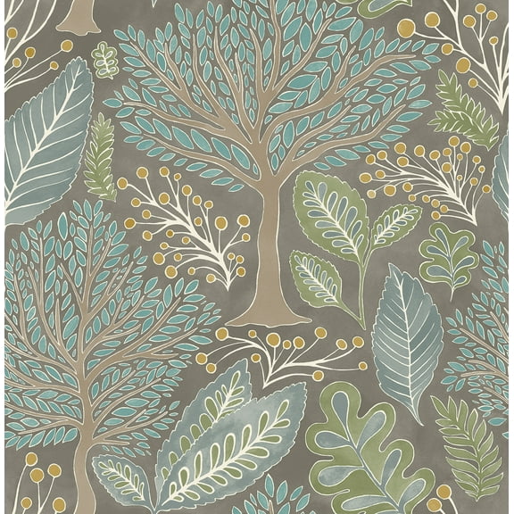 Advantage Kiah Taupe Forest Wallpaper