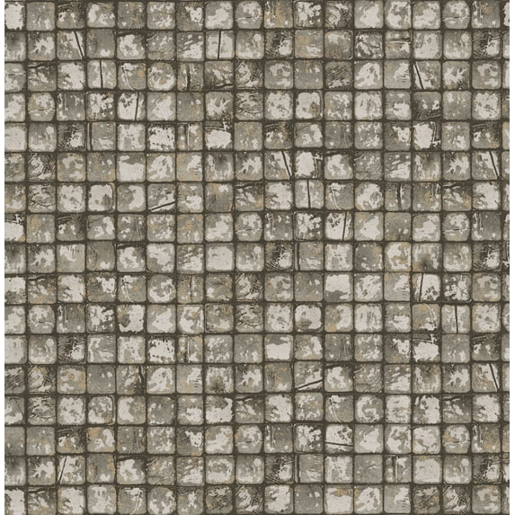 Advantage Kingsley Grey Tiled Wallpaper