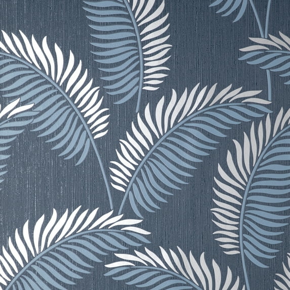 Advantage Leaf Navy Tropical Wallpaper