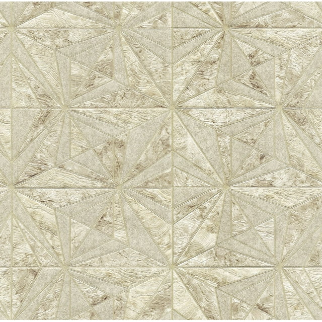 Advantage Los Cabos Champagne Marble Geometric Wallpaper