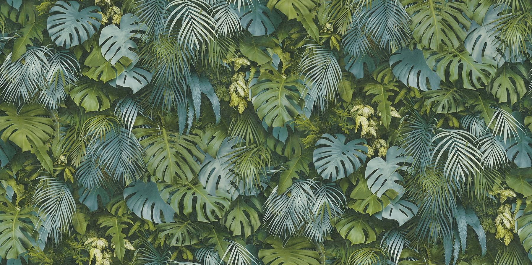 Luana Green and Blue Tropical Forest Vinyl Wallpaper