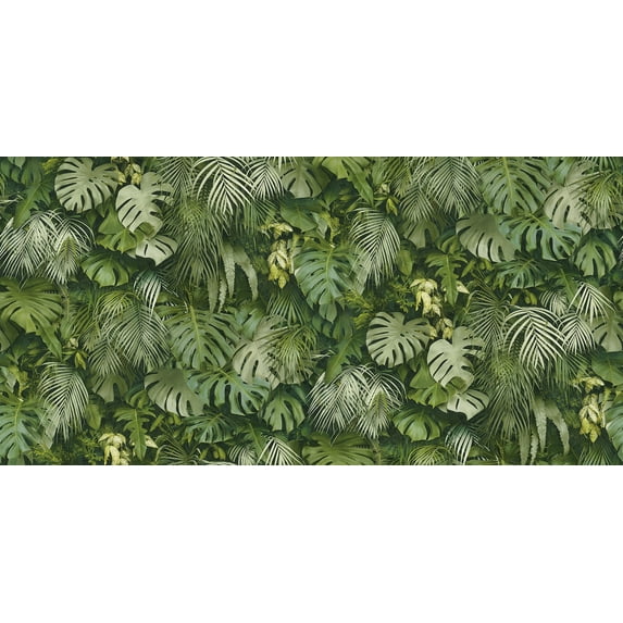 Advantage Luana Green Tropical Forest Unpasted Vinyl Wallpaper, 21-in by 33-ft, 57.8 sq. ft.