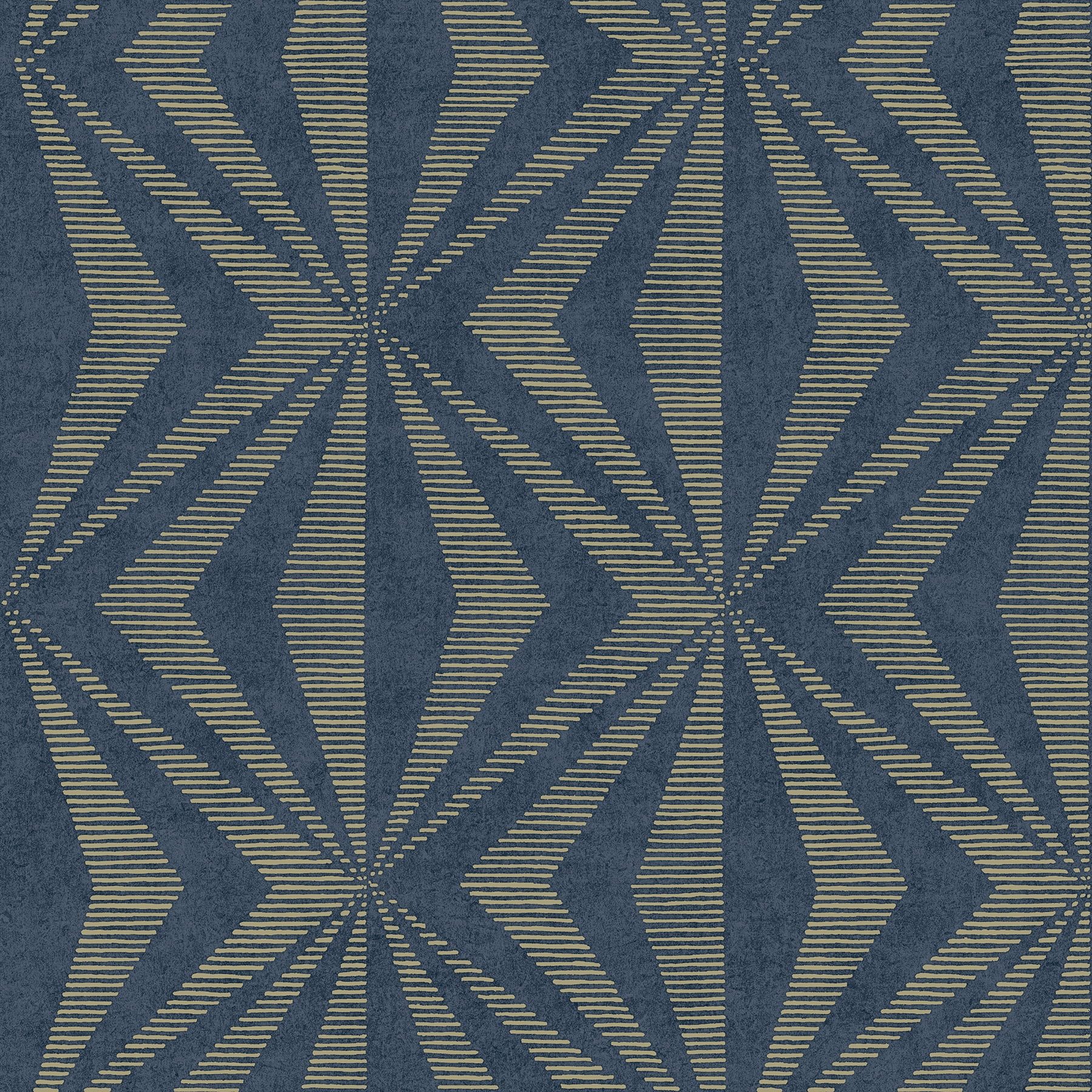 Monge Blue and Gold Geometric Vinyl Wallpaper