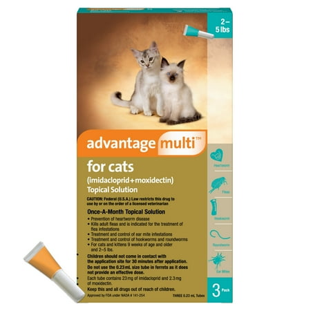 Advantage Multi Topical Solution for Cats, 2-5 lbs (Turquoise Box)
