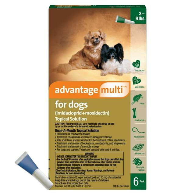 Advantage Multi Topical Solution for Dogs 39 lbs (Green Box), 6