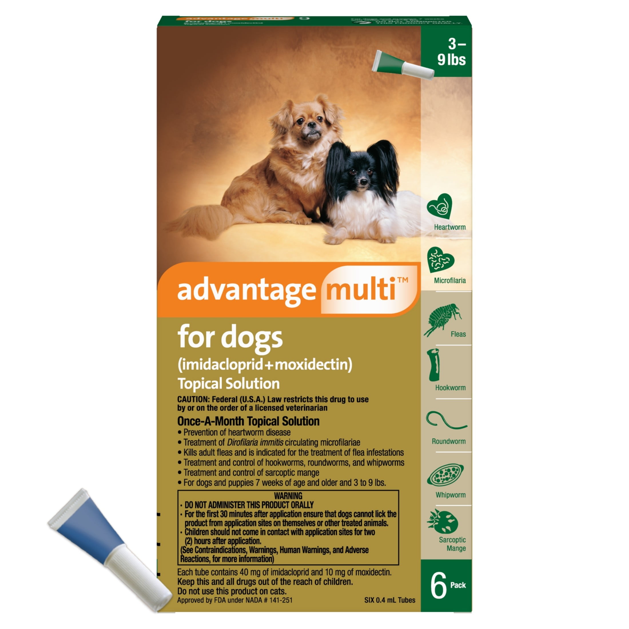 Advantage Multi Topical Solution for Dogs- 3-9 lbs (Green Box) picture image