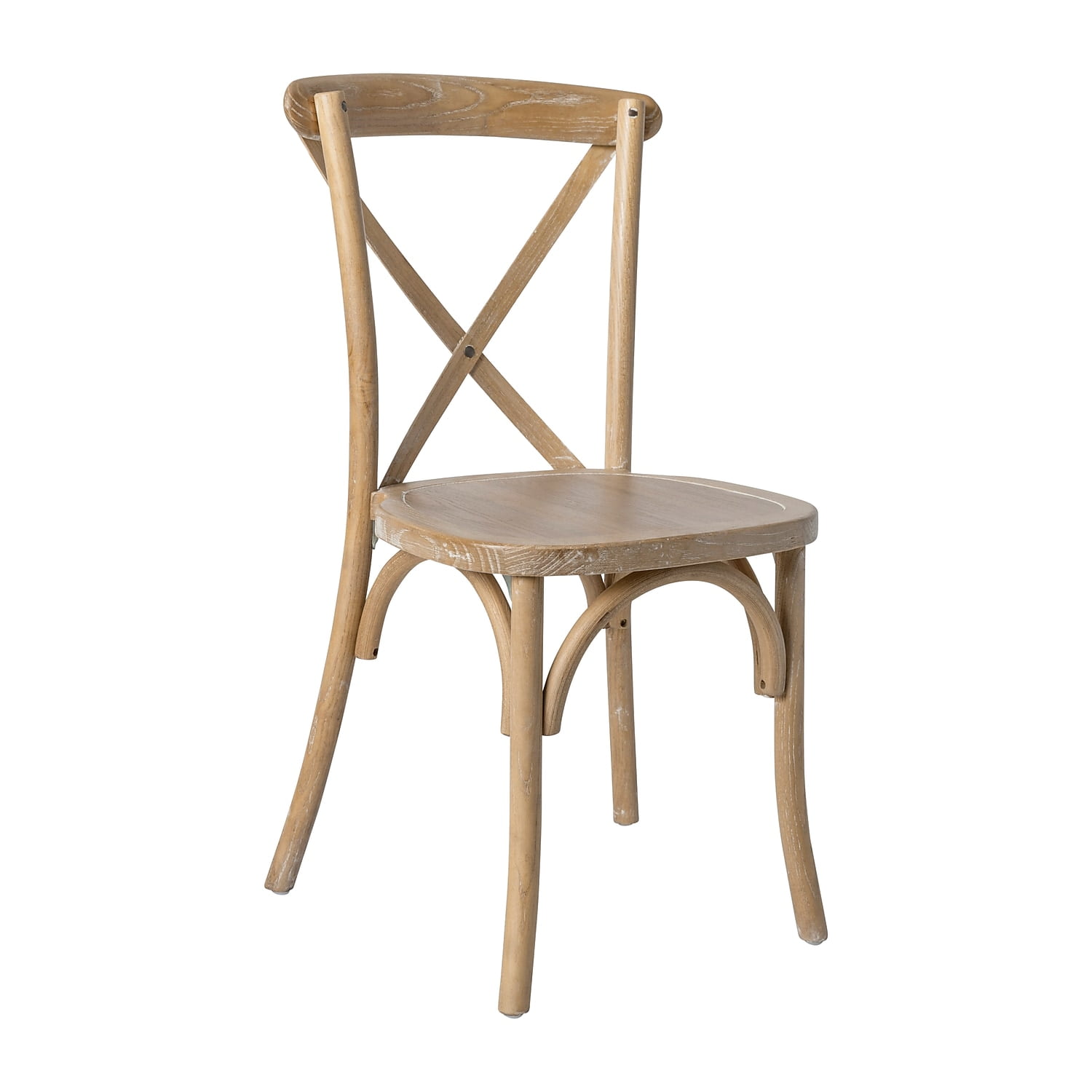 Natural White Grain Wood Cross Back Dining Chair