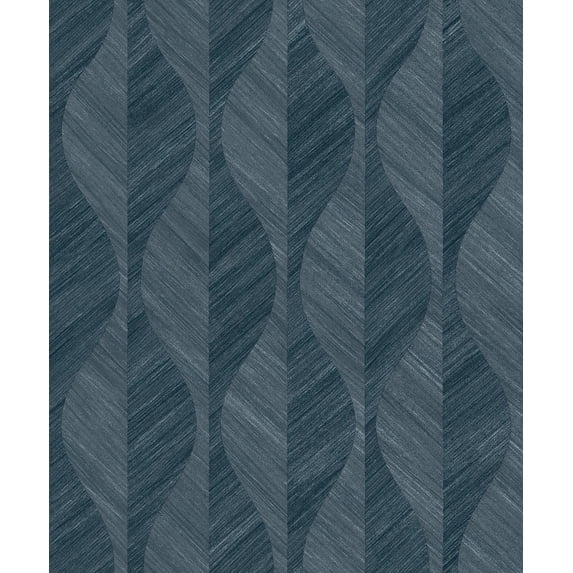 Advantage Oresome Indigo Ogee Wallpaper
