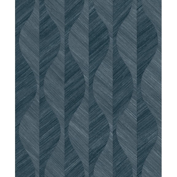 Advantage Oresome Indigo Ogee Wallpaper