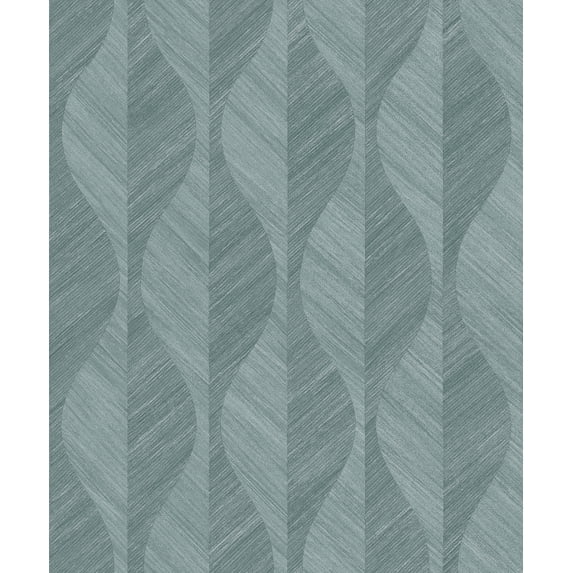 Advantage Oresome Teal Ogee Wallpaper