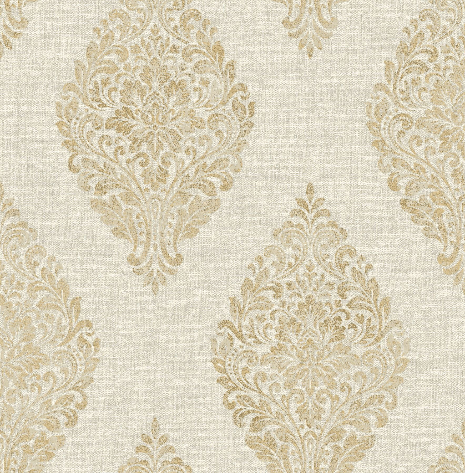 Pascale Gold Medallion Non-Woven Washable Wallpaper