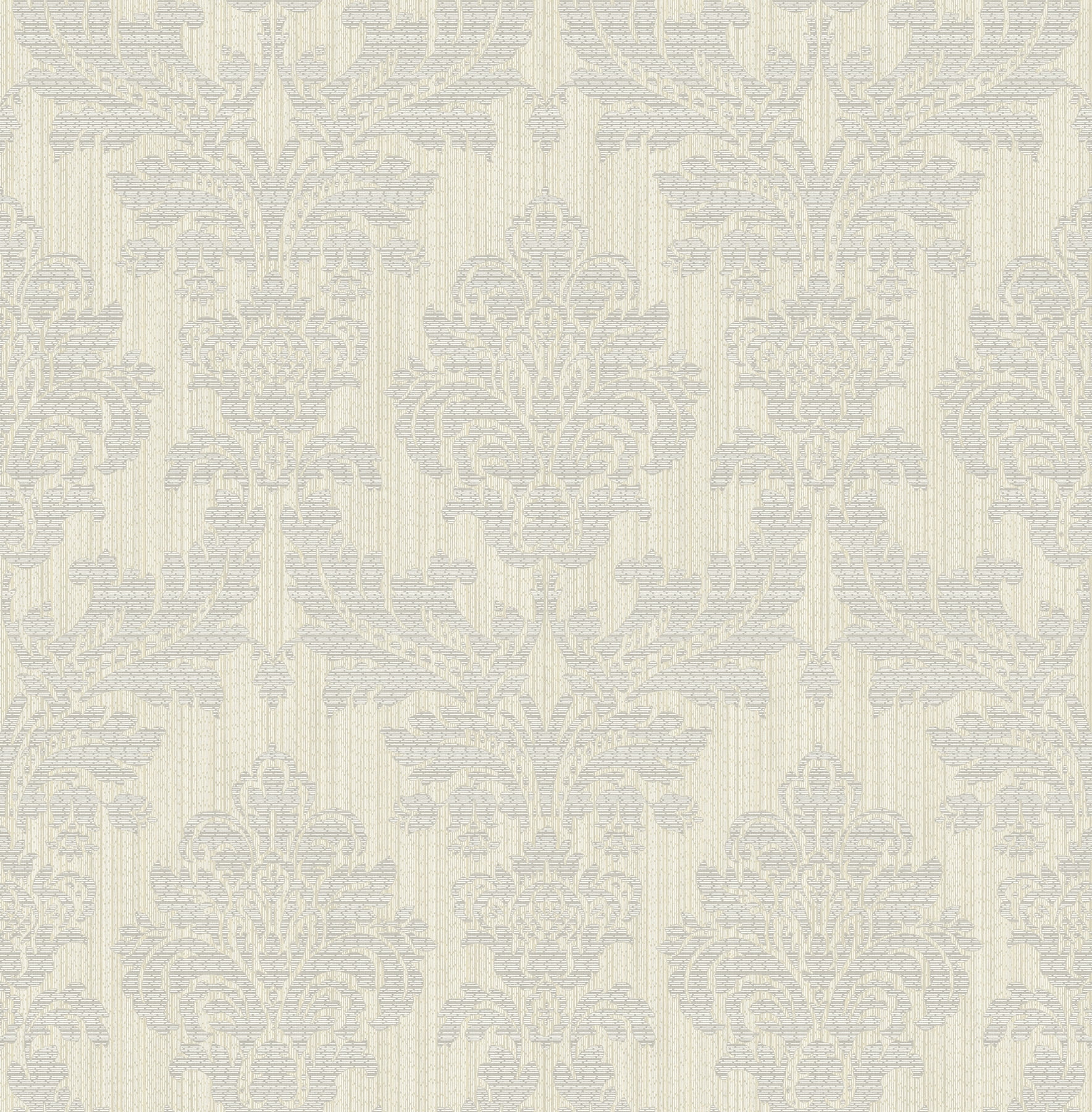 Piers Platinum Damask Textured Non-Woven Wallpaper