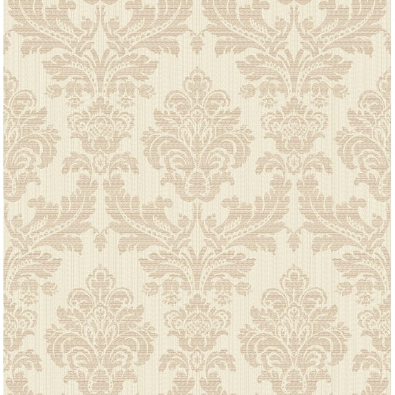 Advantage Piers Rose Gold Texture Damask Wallpaper