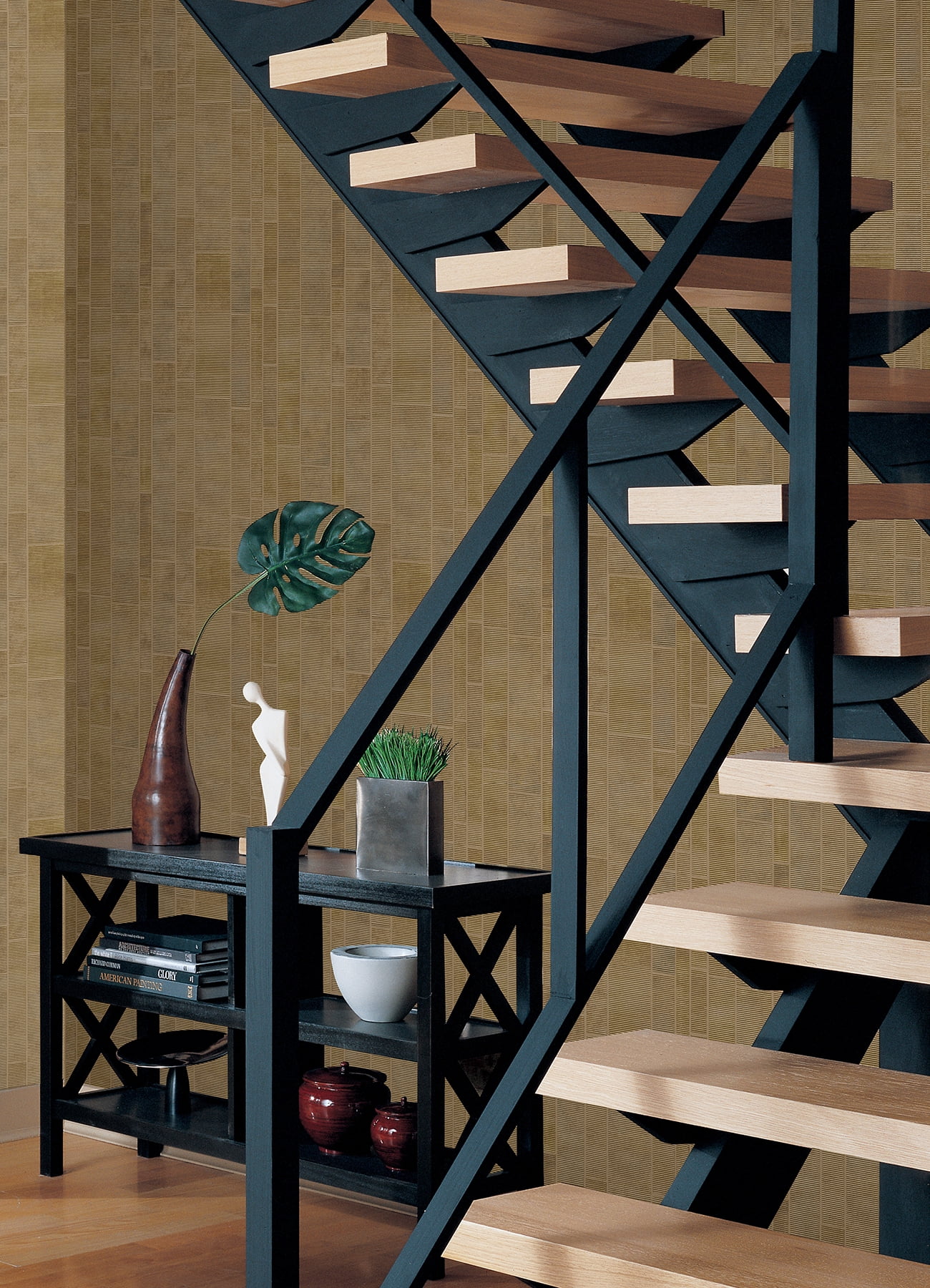 Gold Textured Geometric Non-Woven Wallpaper Roll