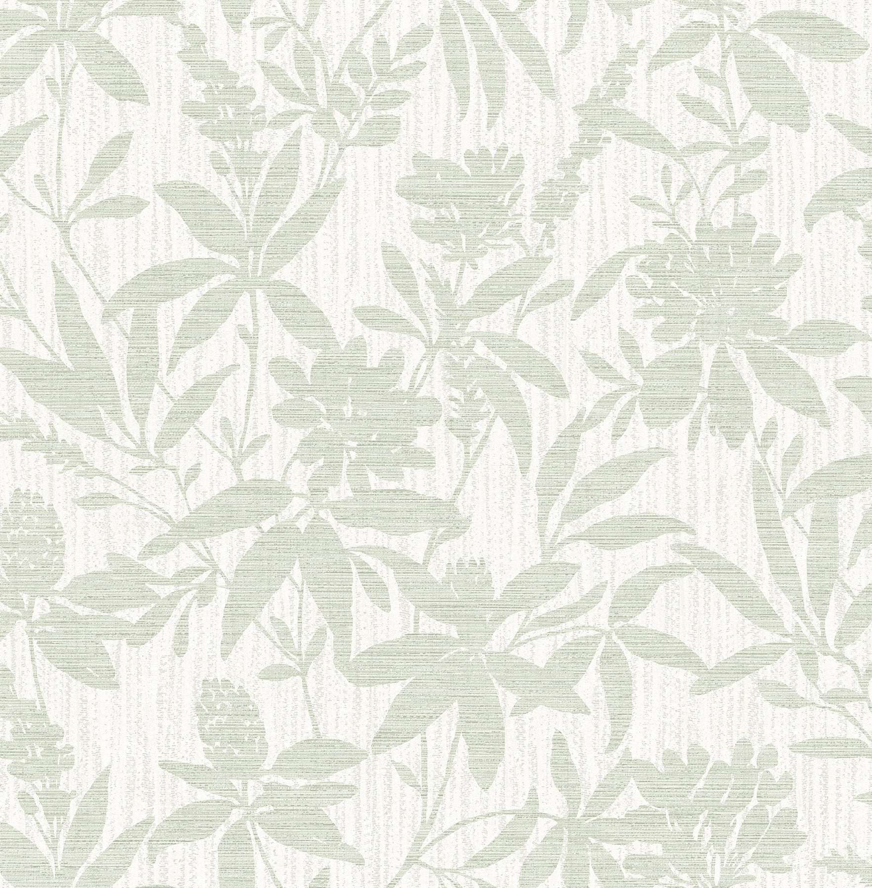 Riemann Green and Grey Vinyl Floral Wallpaper Roll