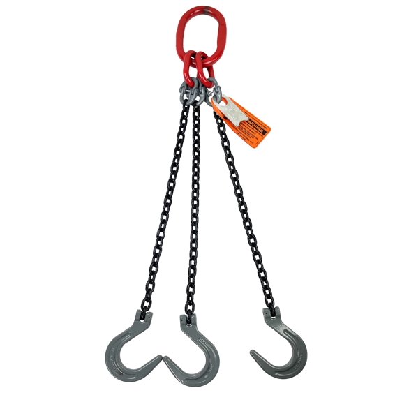 Advantage Rigging - Chain Sling - 1/2" x 6' Triple Leg with Foundry Hook - Grade 80