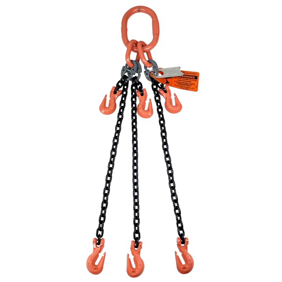 Advantage Rigging Alloy Steel Chain Sling, 1/2" x 8', 3-Leg, Grade 100, Grab Hook & Adjusters