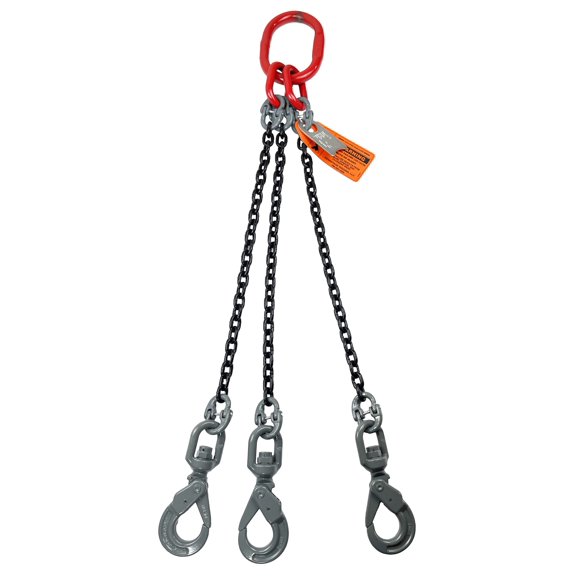 Advantage Rigging Alloy Steel Chain Sling, 5/8" x 10', 3-Leg, Grade 80, Swivel Positive Lock Hooks