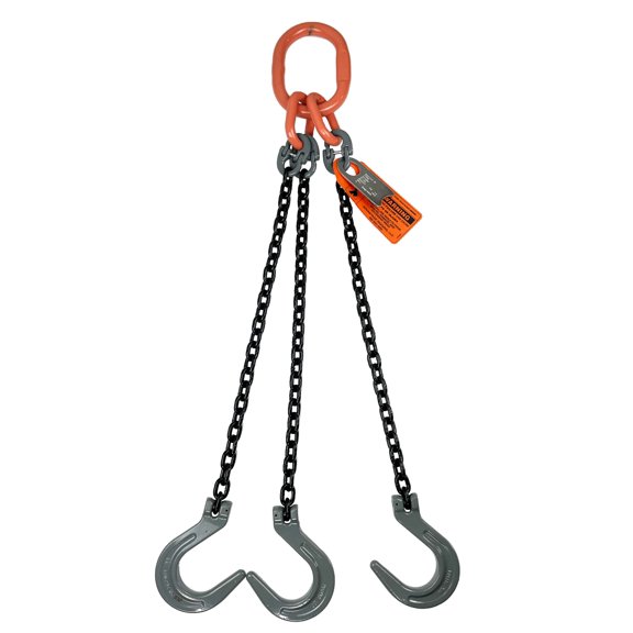 Advantage Rigging - Chain Sling - 5/8" x 5' Triple Leg with Foundry Hook - Grade 100