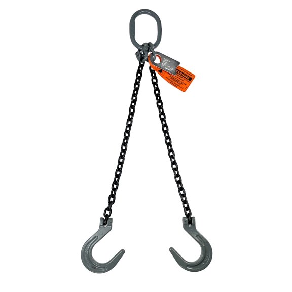 Advantage Rigging - Chain Sling - 5/8" x 8' Double Leg with Foundry Hook - Grade 100