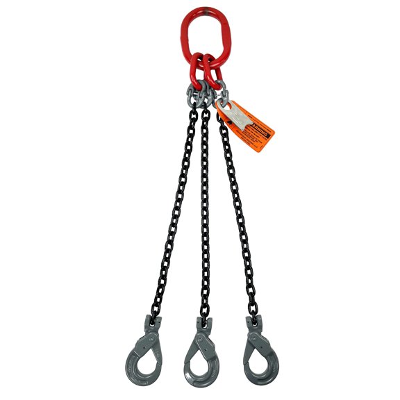 Advantage Rigging Alloy Steel Chain Sling, 5/8" x 8', 3-Leg, Grade 80, Positive Lock Hooks