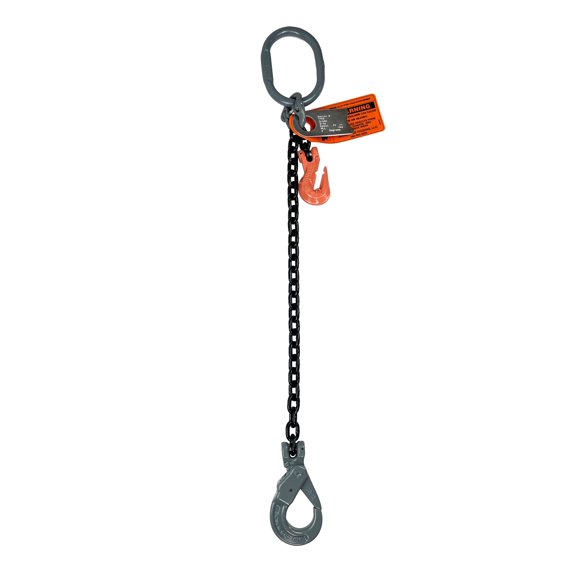 Advantage Rigging - Chain Sling - 9/32" x 8' Single Leg with Positive Locking Hook with Adjuster - Grade 100