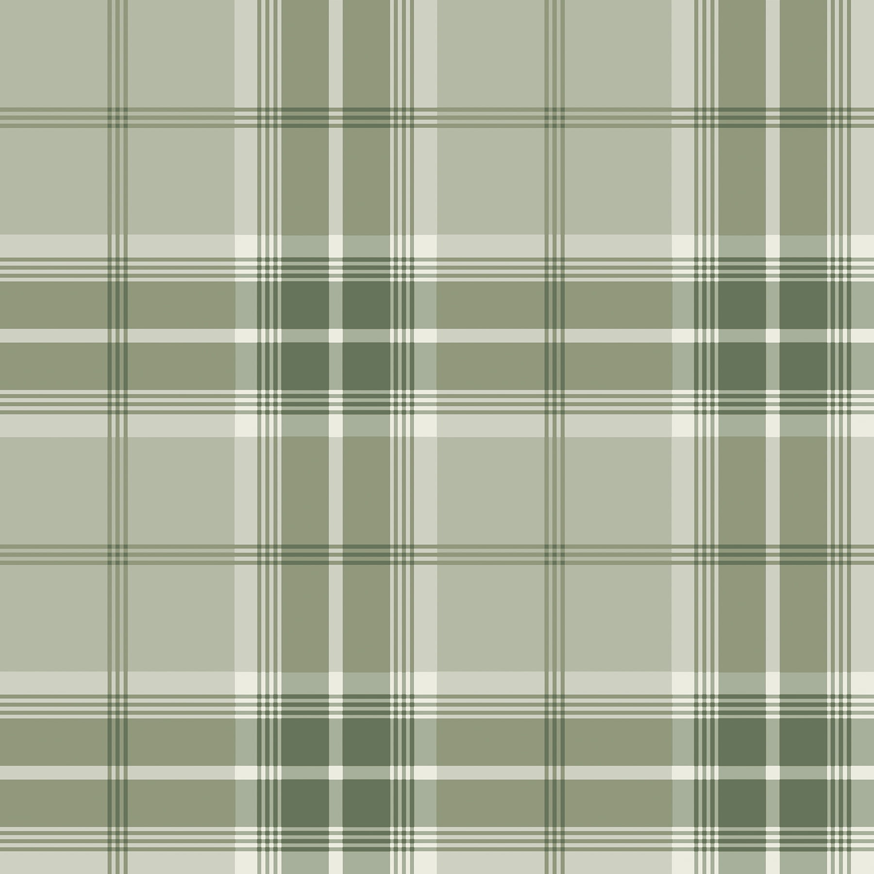 Sala Green and White Plaid Non-Woven Wallpaper