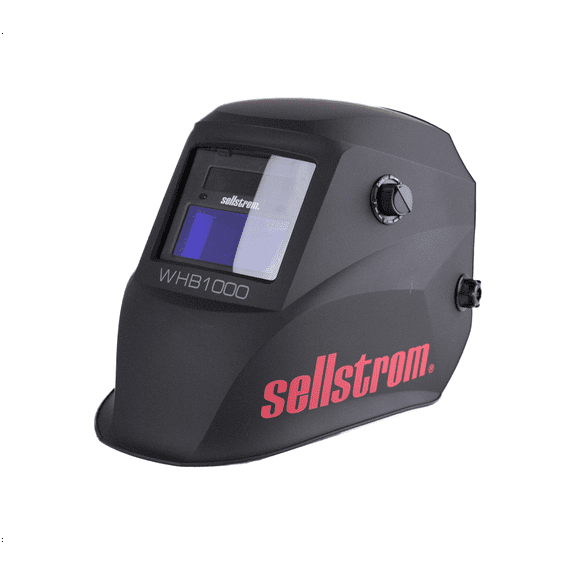 Sellstrom Welding Helmet - Auto Darkening - Nylon - 3.54" x 1.57" Viewing Area - Shade 4/9-13 Variable ADF - Ratcheting Headgear - Black - Advantage Series