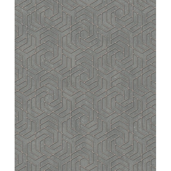 Advantage Tama Charcoal Geometric Wallpaper