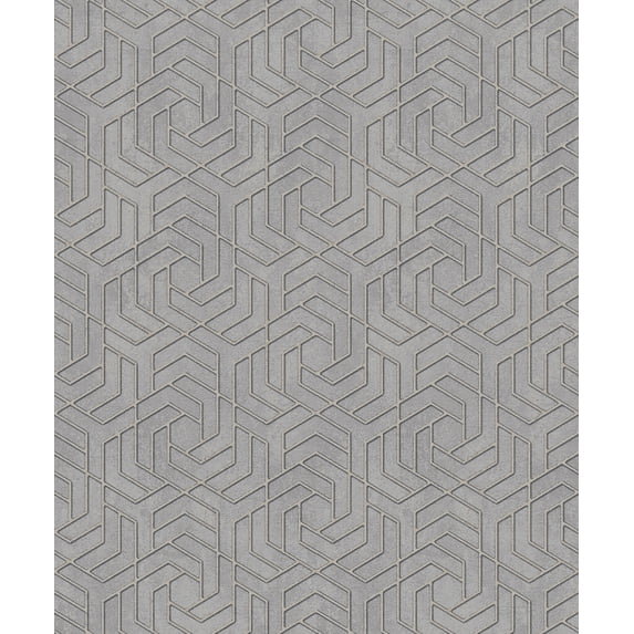 Advantage Tama Grey Geometric Wallpaper, 20.9-in by 33-ft, 57.48 sq. ft.