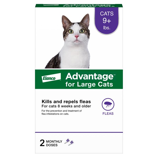 Advantage Topical Flea Prevention For Large Cats 9 lbs+, 2Monthly