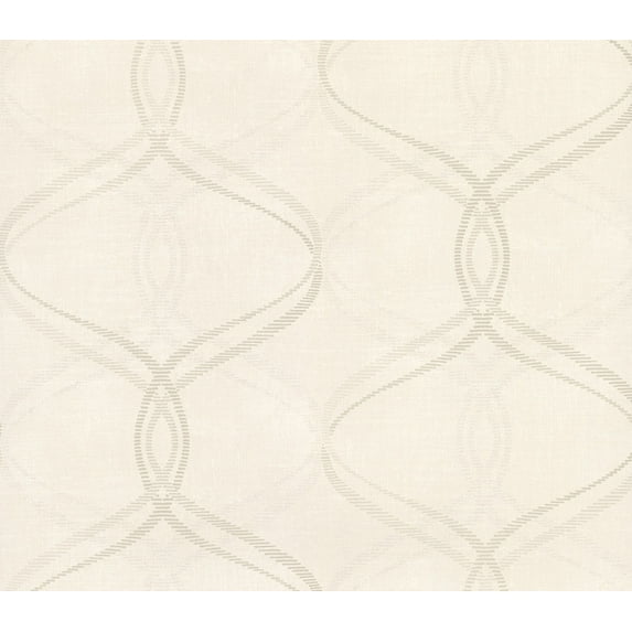 Advantage Waters Cream Ogee Wallpaper, 20.5-in by 33-ft, 56.4 sq. ft
