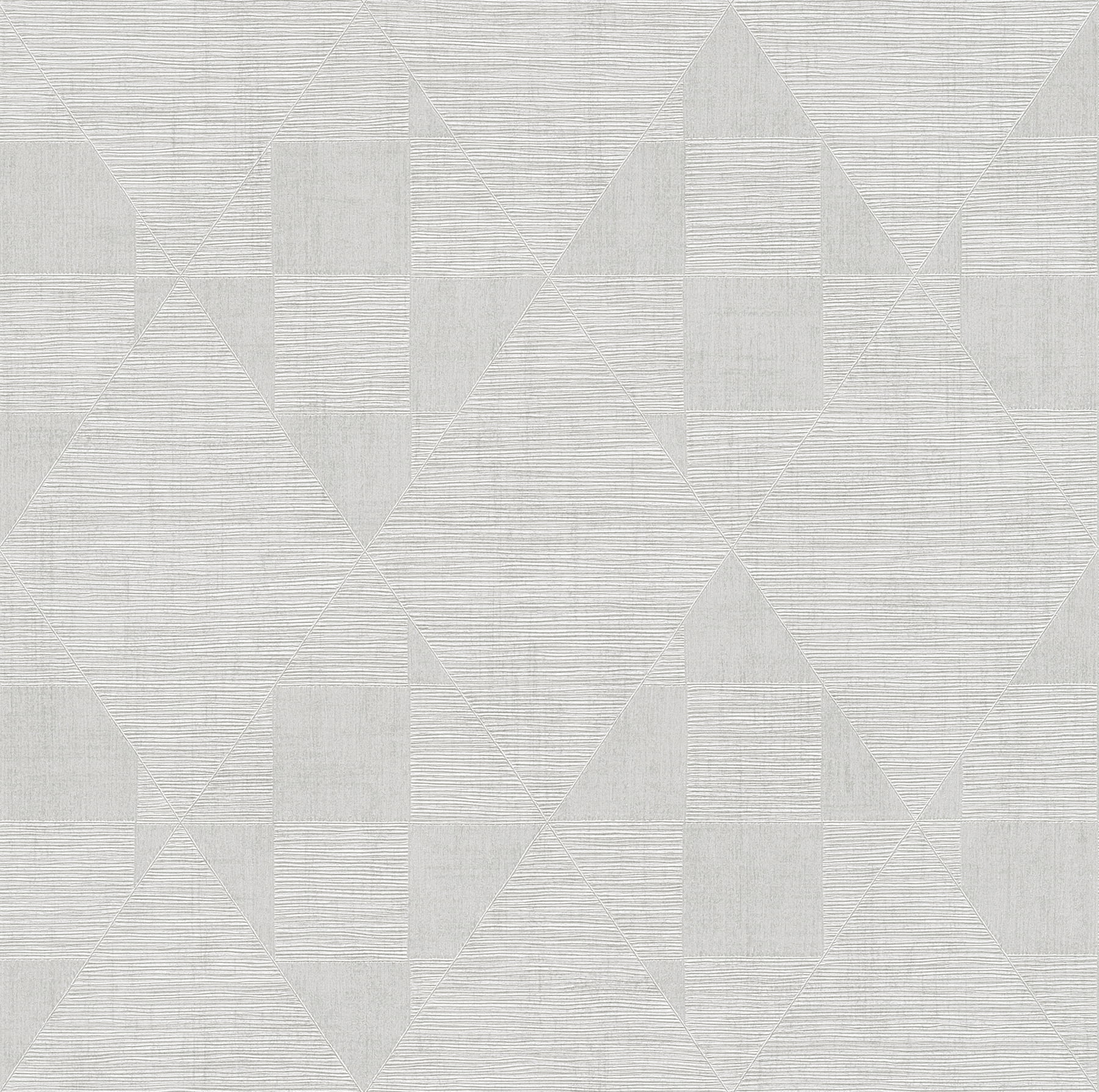 Silver Geometric Vinyl-Coated Non-Pasted Wallpaper