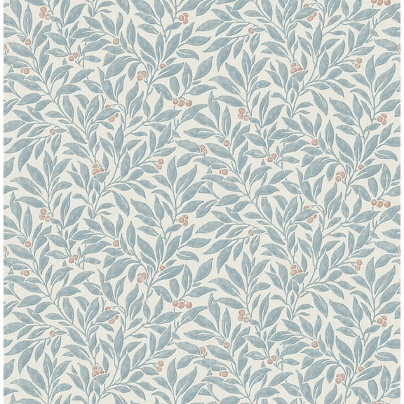 Advantage Winter Berry Blue Vine Wallpaper