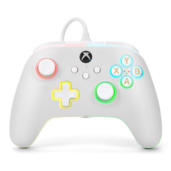 Advantage Wired Controller for Xbox Series X|S with Lumectra - White, gamepad, wired video game controller, gaming controller, works with Xbox One and Windows 10/11, Officially Licensed for Xbox