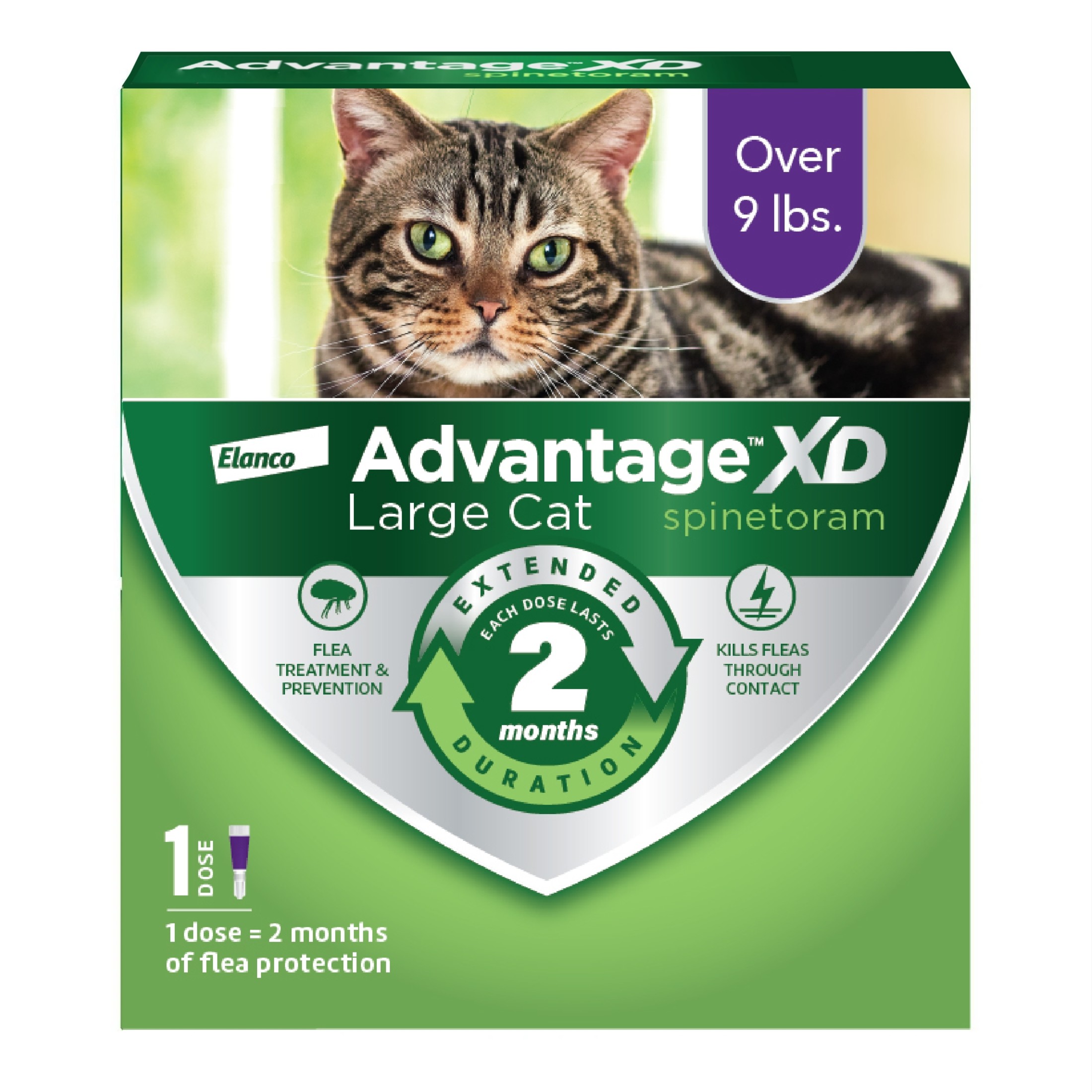 Advantage XD Large Cat 2 Month Flea Prevention For Cats over 9lbs 1 Dose 2 Months