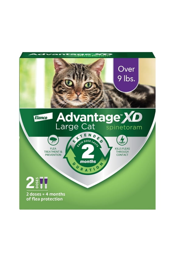 Large Cat 2-Month Flea Prevention For Cats over 9lbs, 2 Doses (4-Months)