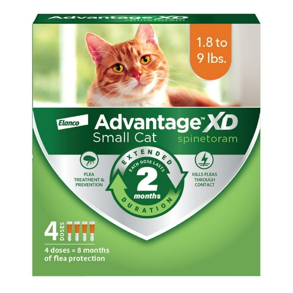 Advantage XD Small Cat 2-Month Flea Prevention, 1.8-9 lbs, 4 Doses (8-Months)